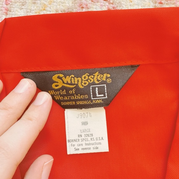 Swingster, Men’s Red Jacket with Striped Detail - Picture 5 of 5